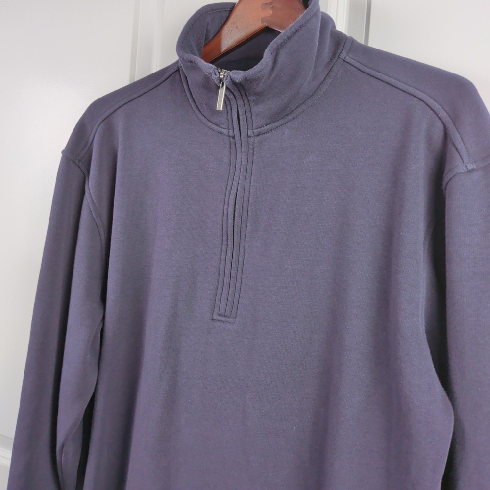 UGG Zeke Half Zip Pullover Mens XL Navy Fleece Lined Cotton Sweatshirt Soft